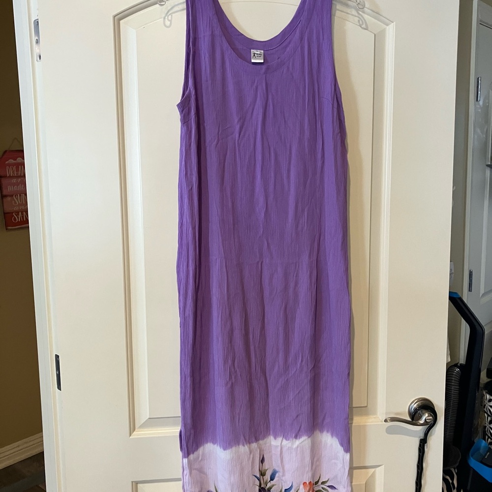 Purple Maxi Sundress with Scoop Neck